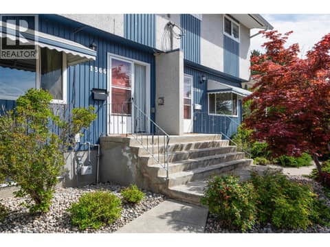 Left side main entrance at 1360 Elm Street, Glenmore, Kelowna