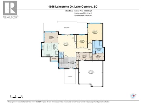 Floor Plan - upper level at 1666 Lakestone Drive, Lake Country South West