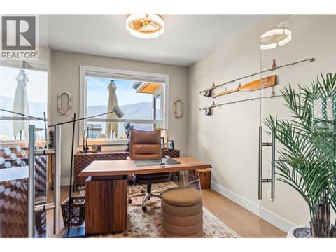 Office - glass french doors & lake views at 1666 Lakestone Drive, Lake Country South West