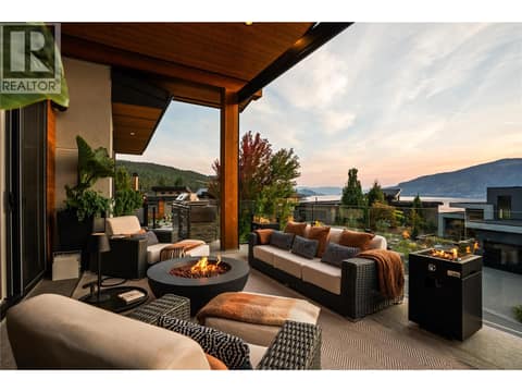 Outdoor living at twilight at 1666 Lakestone Drive, Lake Country South West