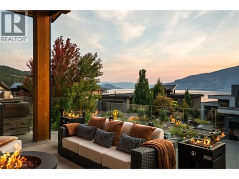 Outdoor living at twilight at 1666 Lakestone Drive, Lake Country South West