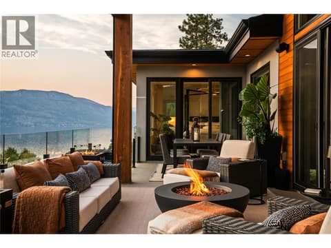 Outdoor living at twilight at 1666 Lakestone Drive, Lake Country South West