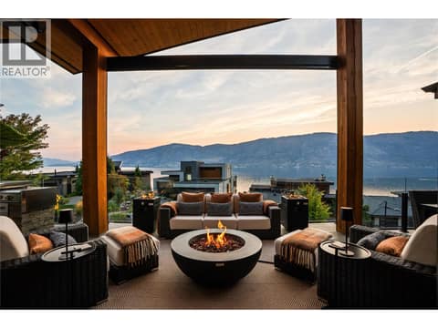 Upper Deck at twilight at 1666 Lakestone Drive, Lake Country South West