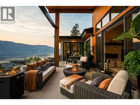 Upper Deck at twilight at 1666 Lakestone Drive, Lake Country South West
