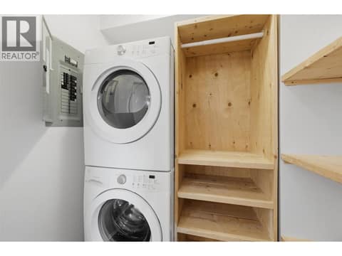 Laundry closet with plenty of storage at 629 Lansdowne Street Unit# 505, South Kamloops