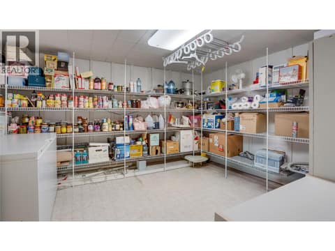 Large storage room with shelving. at 3906 Pleasant Valley Road Unit# 23, Harwood, Vernon