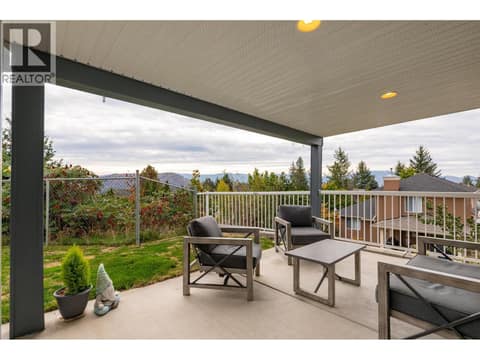 Lower covered patio at 2280 Shannon Hills Drive, Shannon Lake, West Kelowna