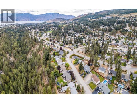 Home is in the center of the picture. Shows the proximity to Glen Canyon with hiking trails. at 3341 Webber Road, Glenrosa, West Kelowna