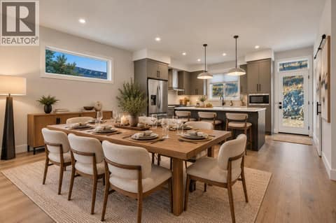 Virtually Staged Dining and Kitchen - Appliances will differ from image at 2083 Cortina Drive, Black Mountain, Kelowna