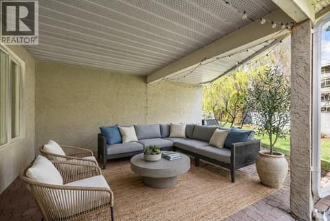 Virtually Staged Patio at 1020 Lanfranco Road Unit# 28, Lower Mission, Kelowna
