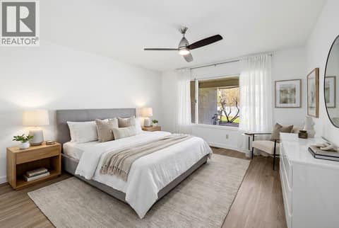 Virtually Staged Primary Bedroom at 1020 Lanfranco Road Unit# 28, Lower Mission, Kelowna