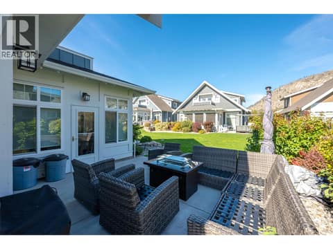 Back patio north-facing at 2450 Radio Tower Road Unit# 58, Oliver Rural