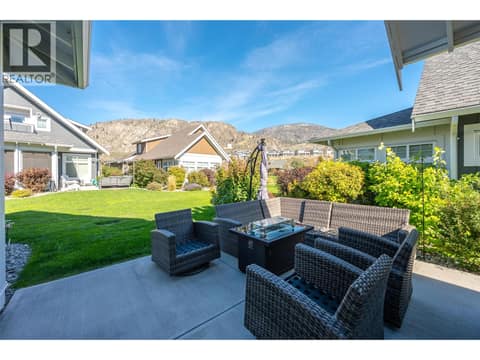Back patio north-facing at 2450 Radio Tower Road Unit# 58, Oliver Rural