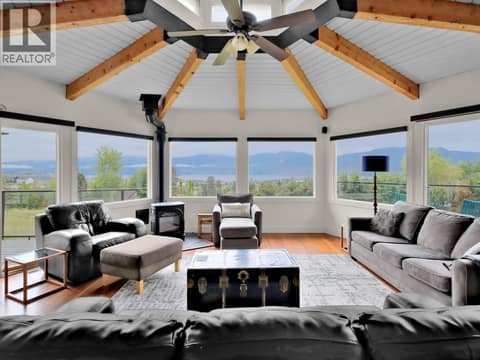 Incredible lake views from the living room at 2630 Rufli Road, Westbank Centre, West Kelowna