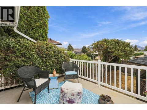Large sundeck for morning coffee off of primary bedroom. at 723 Moody Place, Brocklehurst, Kamloops