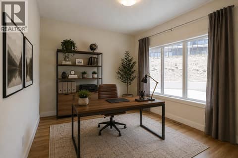 Same bedroom virtually staged as office at 741 Yorkville Street, University District, Kelowna
