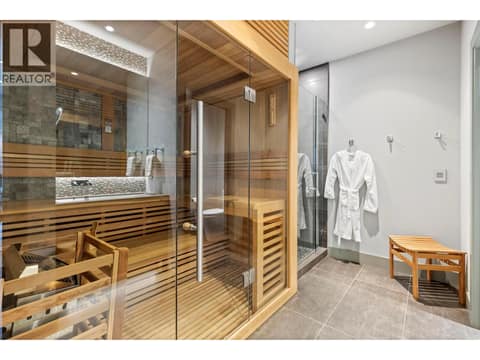 Lower Level full bathroom with Sauna at 1502 Marble Ledge Drive, Lake Country South West