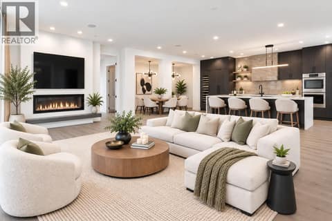 Virtually staged living room at 3300 Lakeshore Road Unit# PH1406, Lower Mission, Kelowna