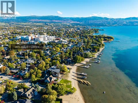 So close to the beach you can crawl home. Oh by the way the Hospital is that white building. Only 3 blacks away. at 2071 Abbott Street, Kelowna South