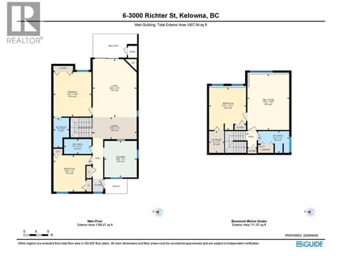 Floor Plan - Main & Lower Level at 3000 Richter Street Unit# 6, Kelowna South