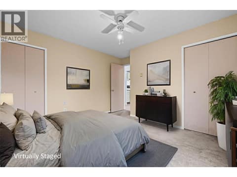 Virtually Staged: Main Level - 2nd Bedroom Ample Closets at 3000 Richter Street Unit# 6, Kelowna South