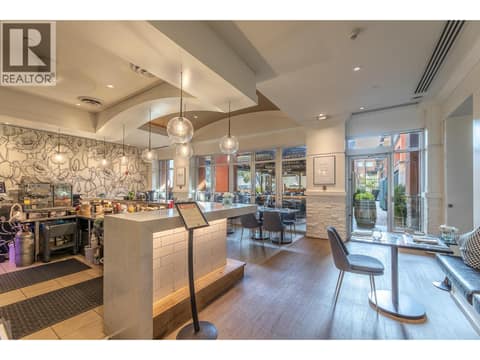 Contemporary on-site restaurant and dining space. at 15 PARK Place Unit# 209, Osoyoos