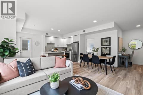 Kitchen, Living and Dining Room. Photos may be of a similar home in the community. at 1057 Frost Road Unit# 302, Upper Mission, Kelowna