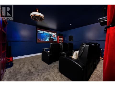 Theatre room in basement of main home at 5221/5241 Hartnell Road, North BX, Vernon