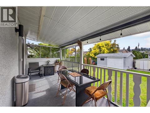 Covered deck for backyard parties at 175 Venus Road, Rutland South, Kelowna