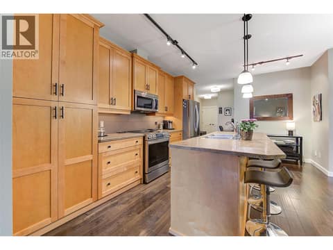 Lovely kitchen with large island, stainless steel appliances at 511 Yates Road Unit# 110, North Glenmore, Kelowna