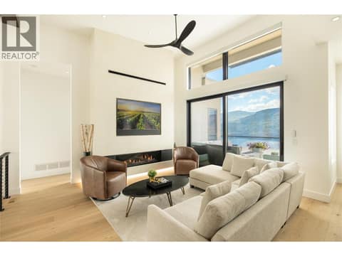 50 inch Linear Gas Fireplace with Cool Wall Technology at 538 Clifton Court, Glenmore, Kelowna