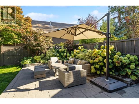 Beautifully landscaped backyard at 905 Paret Crescent, Lower Mission, Kelowna
