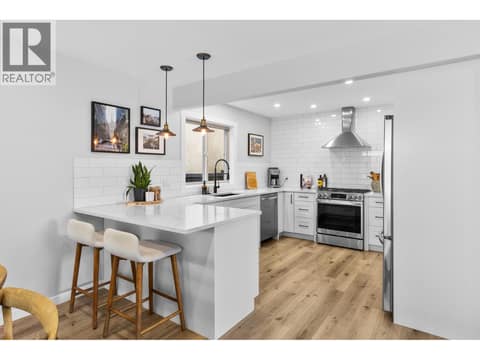 Updated kitchen with quartz counters at 905 Paret Crescent, Lower Mission, Kelowna