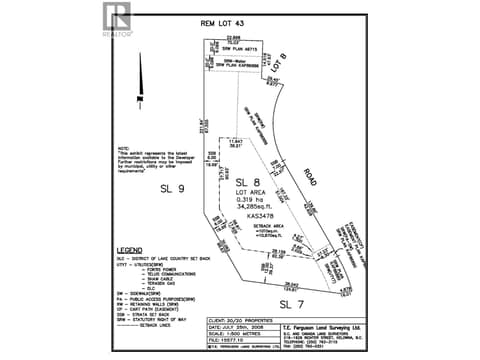 1740 Granite Rd Site Plan Lot 8 at 1740 Granite Road, Lake Country South West