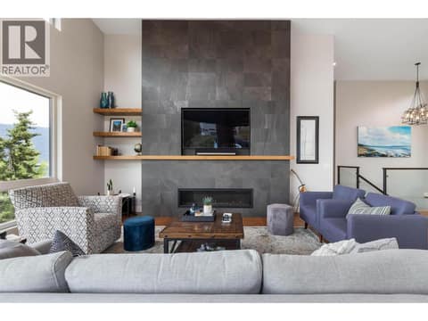 Gas Fireplace with mantle and TV connections at 1740 Granite Road, Lake Country South West