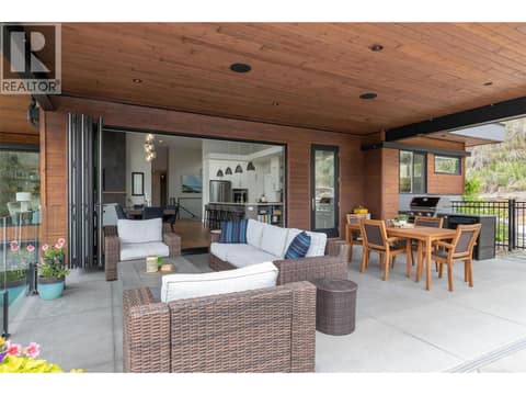 Large covered patio off Kitchen / DR at 1740 Granite Road, Lake Country South West
