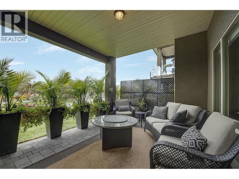Lower level patio area set-up for private enjoyment. at 2151 Madera Court, Westbank Centre, West Kelowna