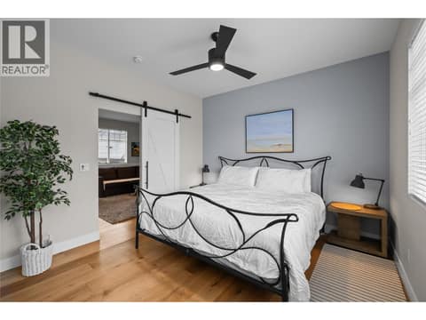 Owners living quarters bedroom at 2050 Long Street, Kelowna South