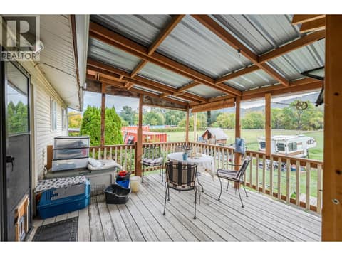 Backyard Covered Deck at 5467 Sawmill Road, Oliver Rural