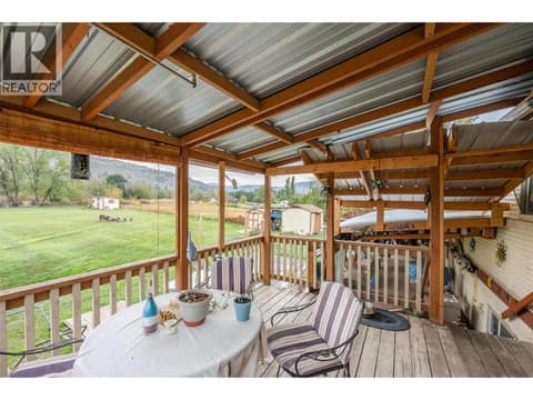 Backyard Covered Deck at 5467 Sawmill Road, Oliver Rural