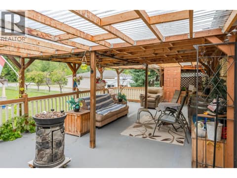 Front Covered Deck at 5467 Sawmill Road, Oliver Rural