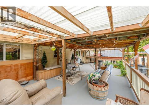 Front Covered Deck at 5467 Sawmill Road, Oliver Rural