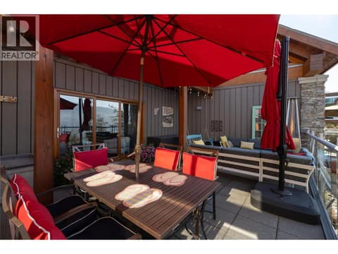 Entertaining deck off great room at 9845 Eastside Road Unit# 144, Okanagan Landing, Vernon