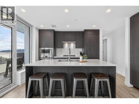 Large kitchen with views at 1626 Water Street Unit# 1804, Kelowna North