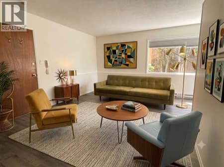 Staged living room at 631 Burns Street, Main North, Penticton