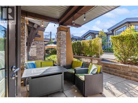 Semi-private ground floor patio with quick easy access out to parking at 580 Sarsons Road Unit# 115, Lower Mission, Kelowna