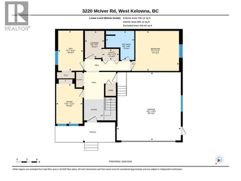 Floor Plan | Lower Level at 3220 McIver Road, Glenrosa, West Kelowna