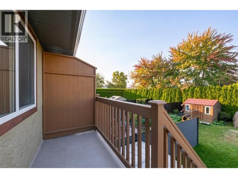 Deck off kitchen for BBQing at 246 Briarwood Road, Rutland North, Kelowna