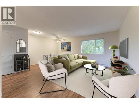 Virtually staged living room at 246 Briarwood Road, Rutland North, Kelowna