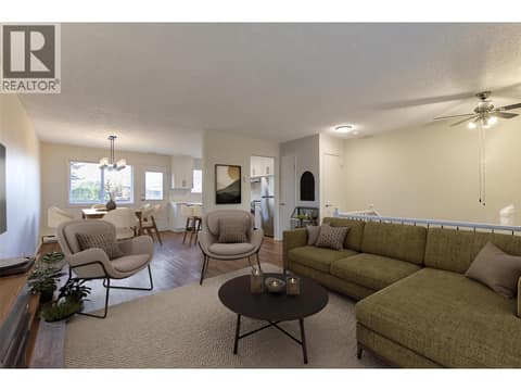 Virtually staged living-dining room at 246 Briarwood Road, Rutland North, Kelowna